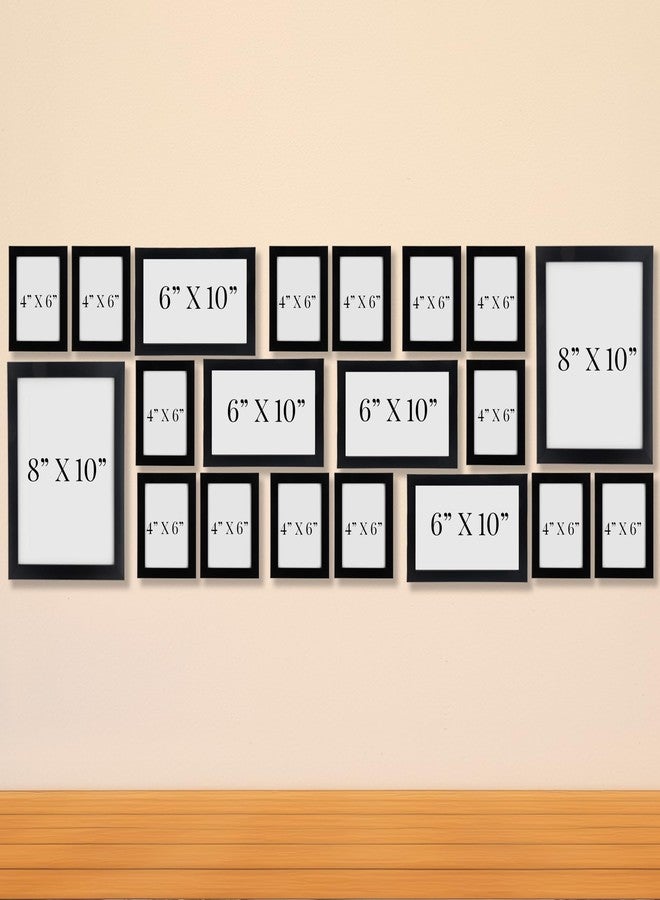 Dev Aastha Photo Frame For Wall | Wooden Frames For Wall Decoration | Photo Frame Set | Picture Frames | Rectangular Photo Frame For Home/Office | Family Collage | Perfect For Gift, Set Of 20 (Black) - Image 2